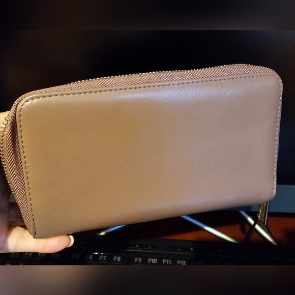 Wallet- 36 standing cards + 2 slots for paper money- old country rose, mauve. - Picture 4 of 7